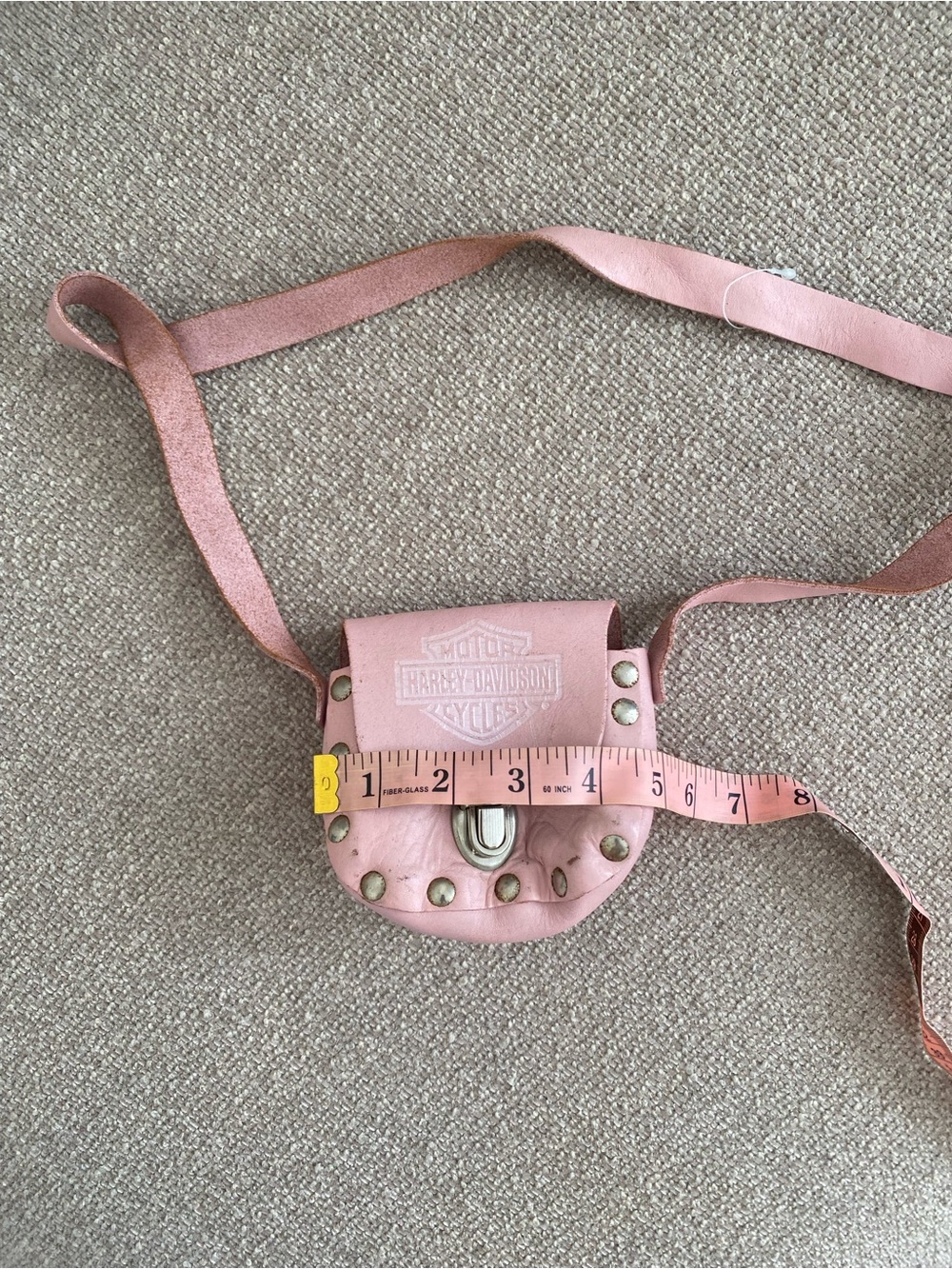 Harley-Davidson Pink Leatherette Studded Crossbody Bag - Picture 7 of 11